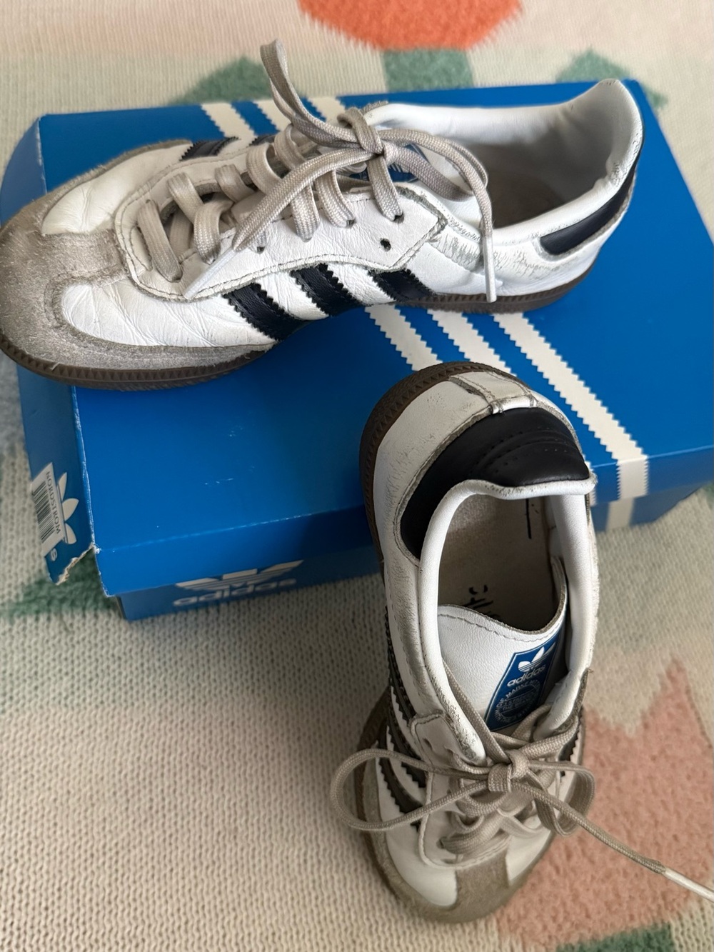 adidas Kids White and Black Classic Low-Top Sneakers